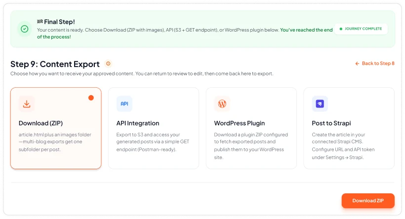 Export Your Content - Export options and integrations