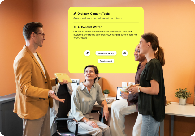Team collaborating on content workflow