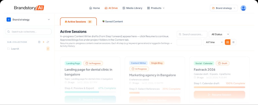 Brand Strategy product interface preview