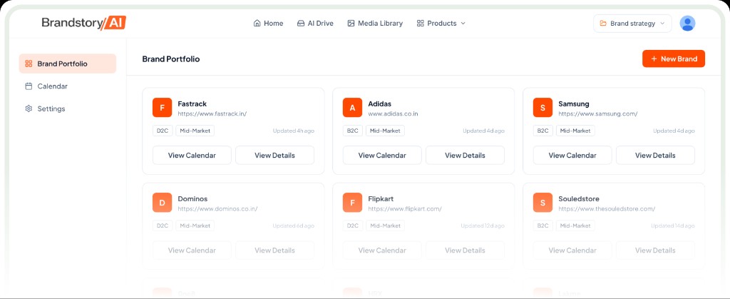 Social Media product interface preview