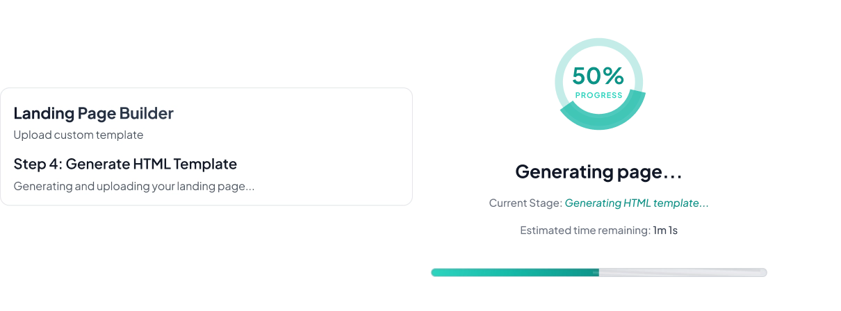 Generate - Generating page progress indicator