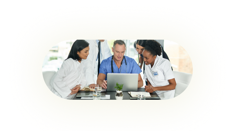 Healthcare professionals collaborating