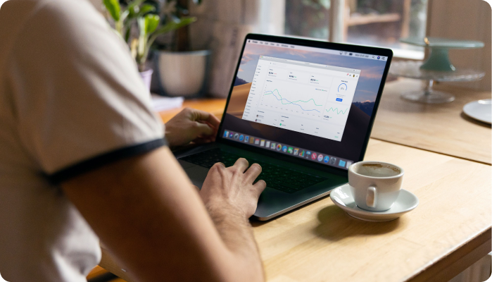 Marketing automation dashboard on laptop
